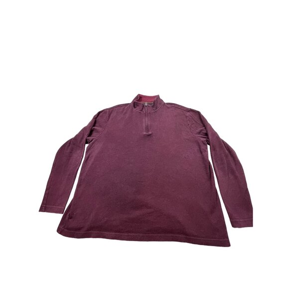 Chaps Mens 2XLT Maroon Cotton Long Sleeve Pullover Sweater Golfwear - Picture 1 of 11